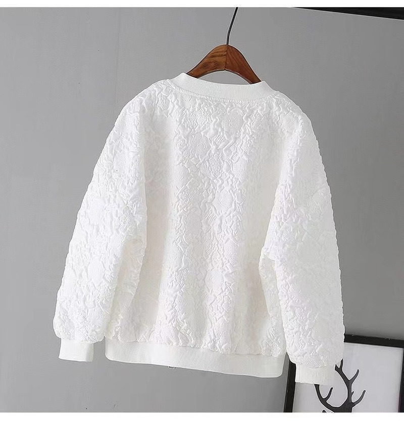 Womens Jackets Autumn Solid Baseball Jacket Women Korean Casual White Bomber Female Vintage Loose Cardigan Zipper Outerwear 230726