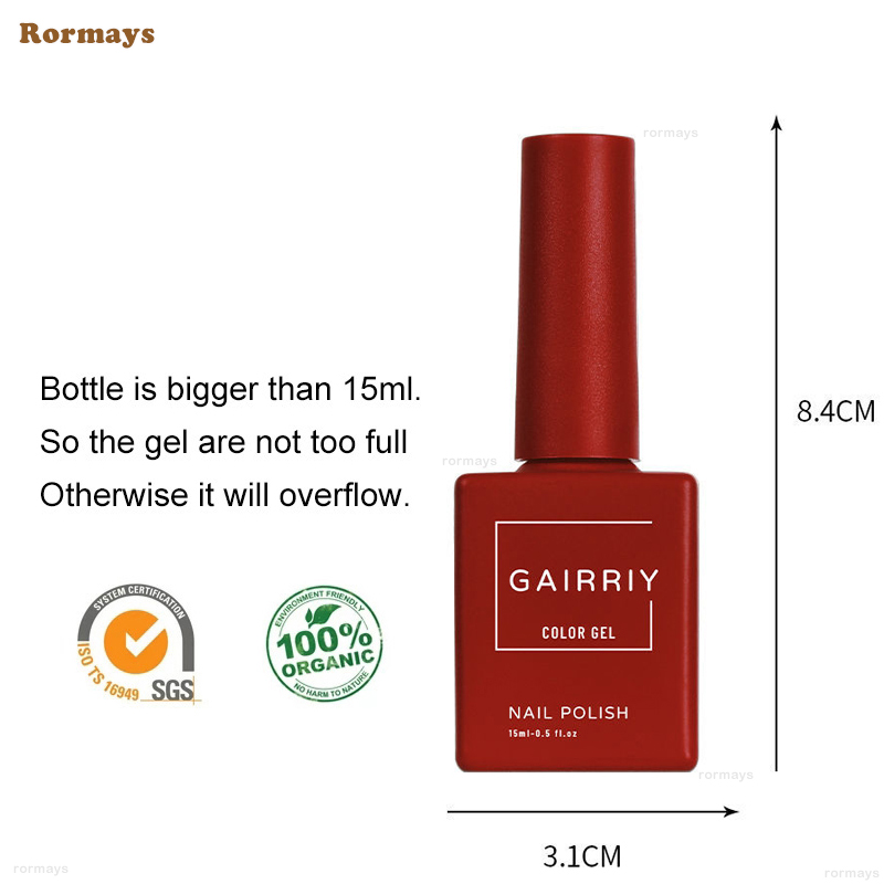 Rormays Gel Nail Polish 60 Color Suit New Color Semi Permanent Varnish Mixed Nail Art Salon Glitter Nail 15ML Ultraviolet LED Nail Salon Gel Factory W