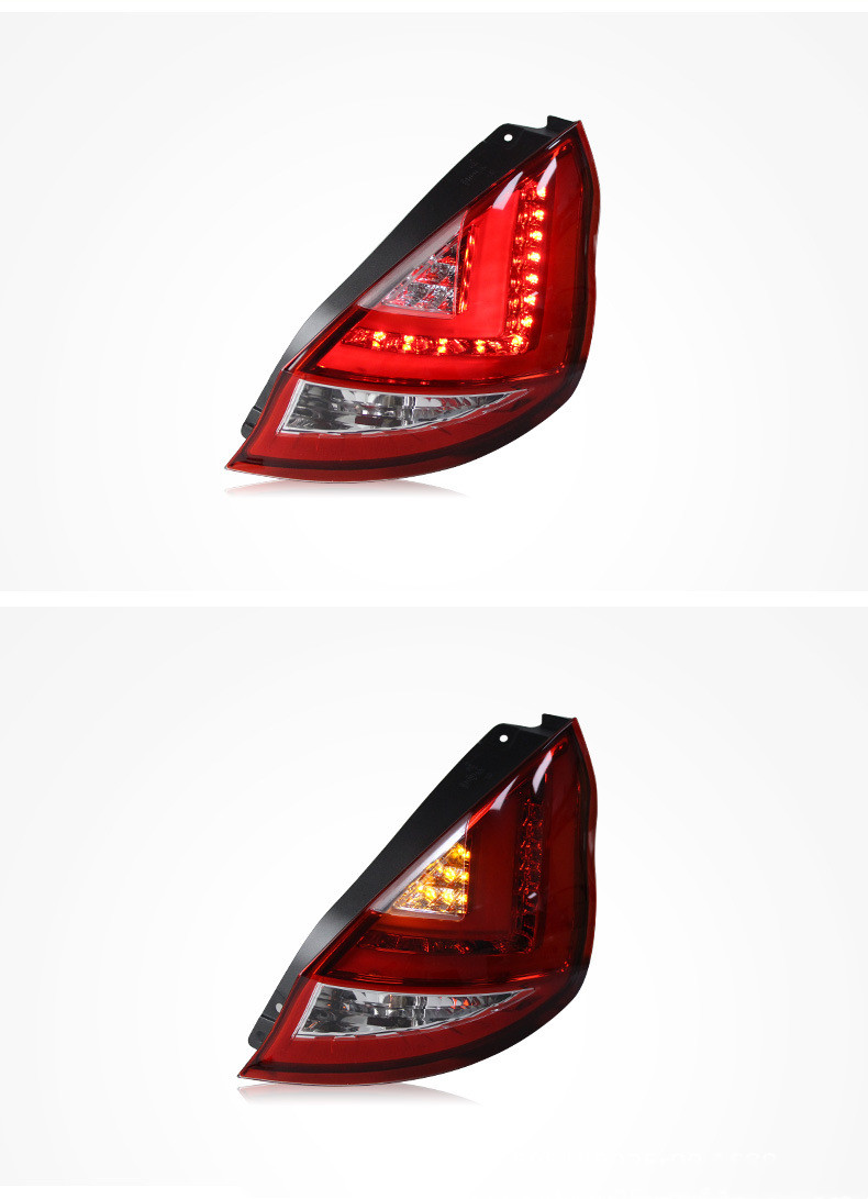Full LED Taillight For Ford Fiesta 2009-20 15 LED Driving Lights Brake Turn Signals Taillights Assembly Smoked Black