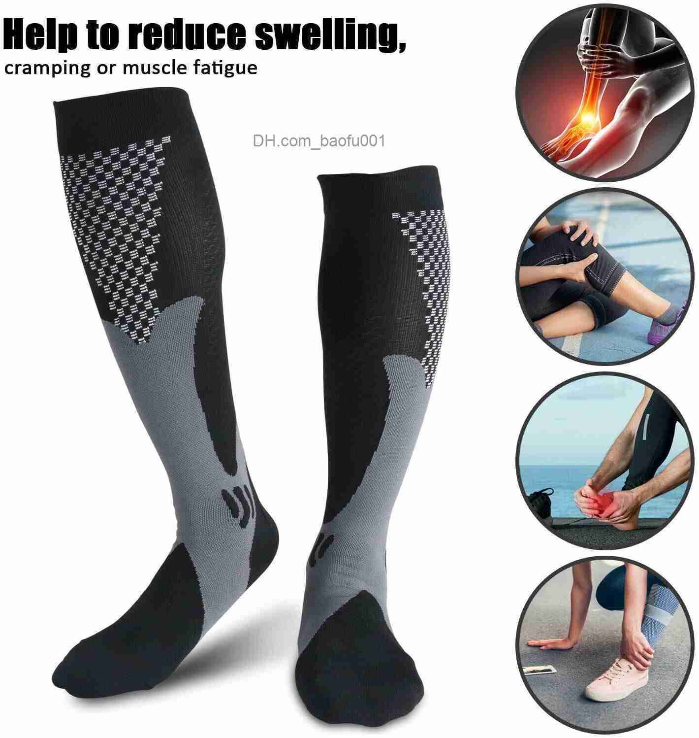 Men's Socks 2/3/4 pairs of men's and women's sports socks 20-30 Mmhg running compression stock marathon bicycle football varicose veins