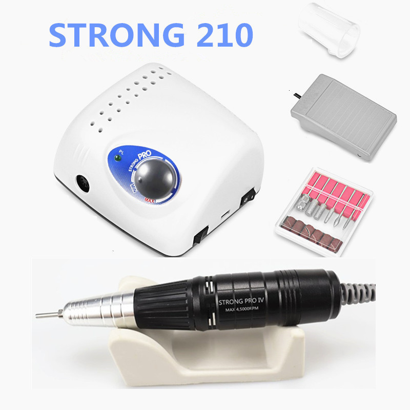 Nail Manicure Set Strong 210 Pro IV Nail Drill 65W 45000 Machine Cutters Manicure Electric Nail Drill Milling Manicure Machine Polish Nail File 230726