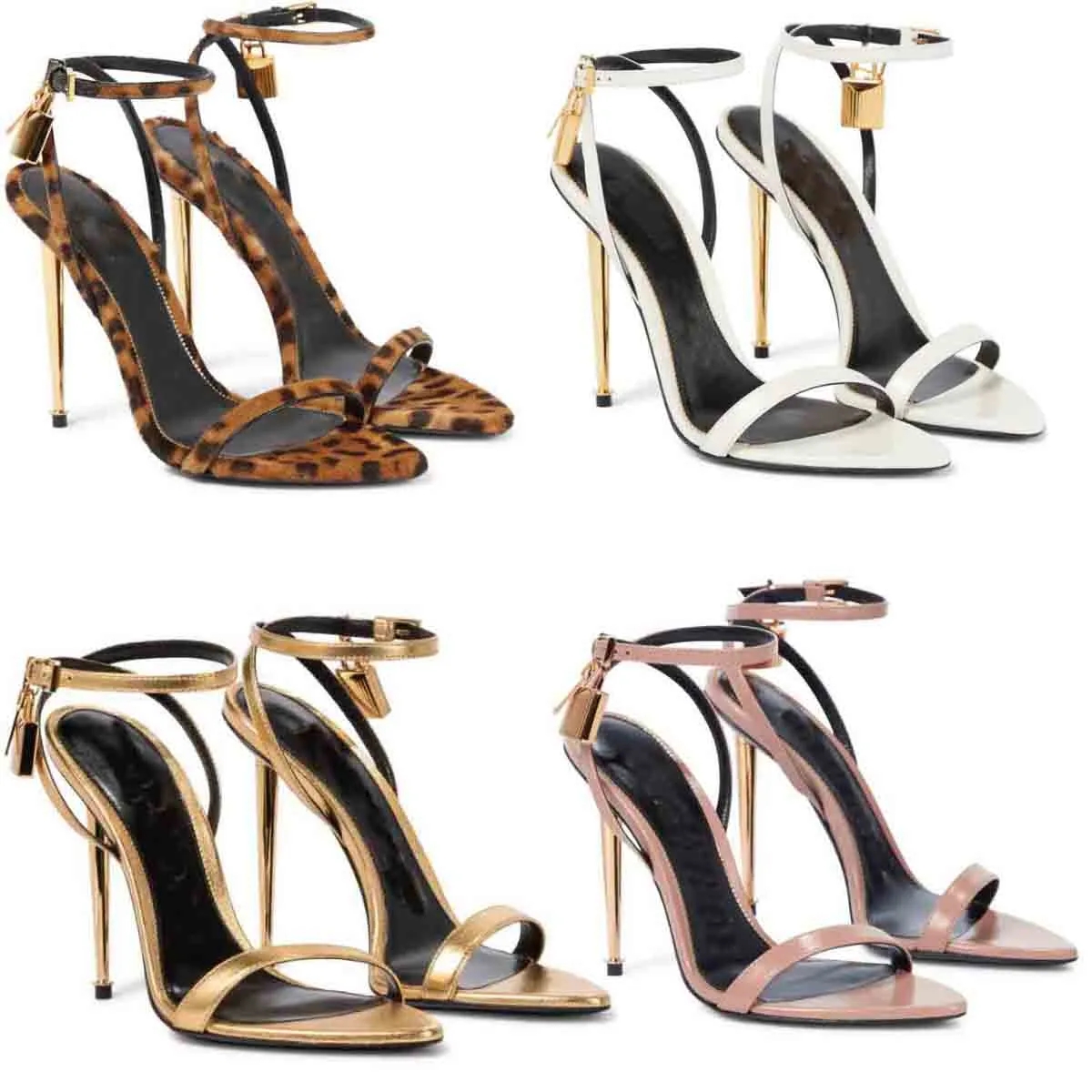 Femmes Sandale Talons hauts de luxe Design Metal Heel Calcotage de mots étroits Sandales à talons hauts Lady Chaussures à talons hauts Torte poin