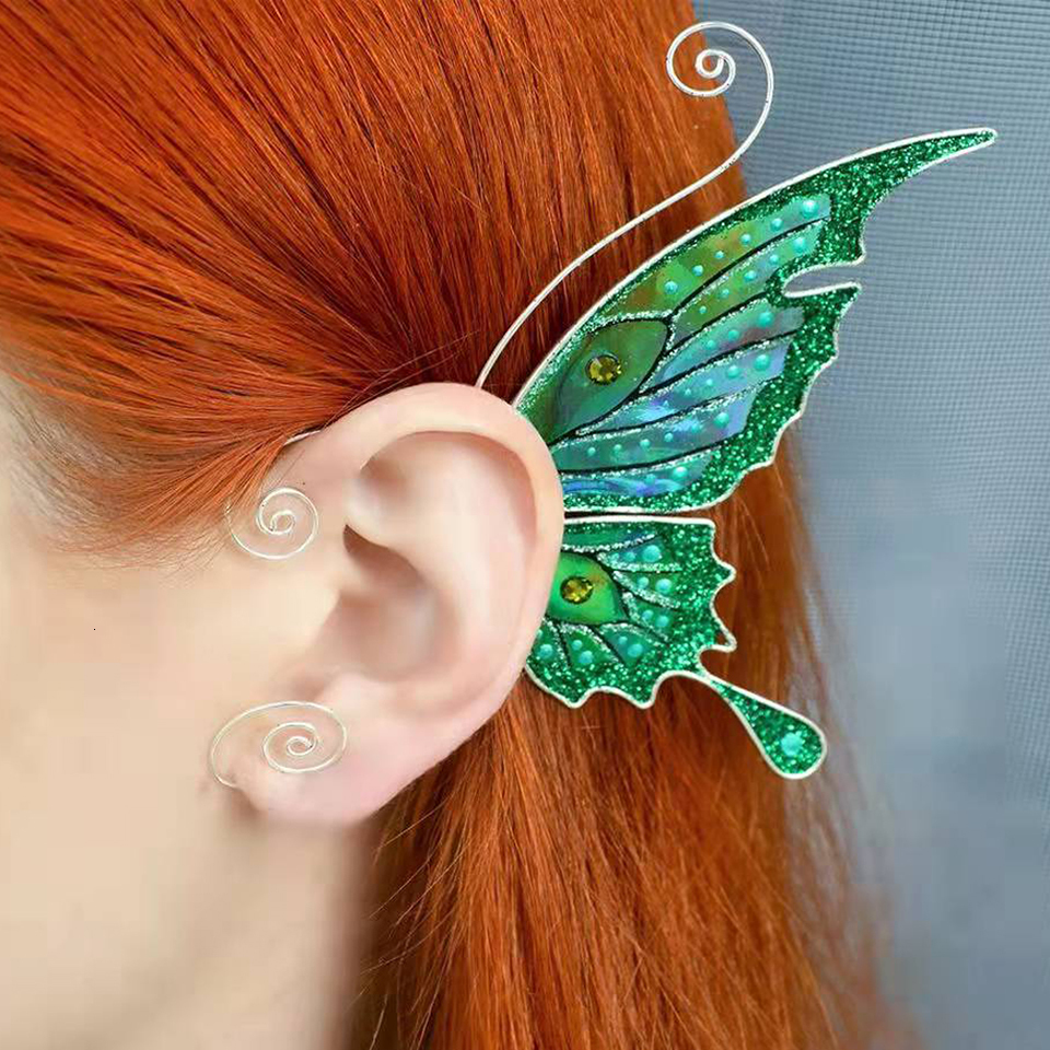 Ear Cuff Elf Ear Cuffs Butterfly Clip Earrings Ear Sleeve Pendant Without Perforation Dragon Elven Cosplay Fairy Ear Wrap Cuffs Earrings 230728