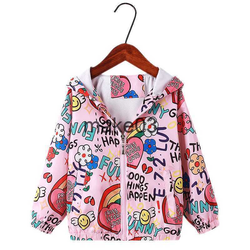 Jackets Little maven 2022 Baby Girls Jacket Coat Spring and Autumn Outwear Casual Clothes Alphabet for Kids Lovely Hoodie 27 year J230728