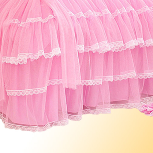 Korean style pink Lace bedspread bedding set king queen 4pcs princess duvet cover bed skirts bedclothes cotton home textile 2012099007959