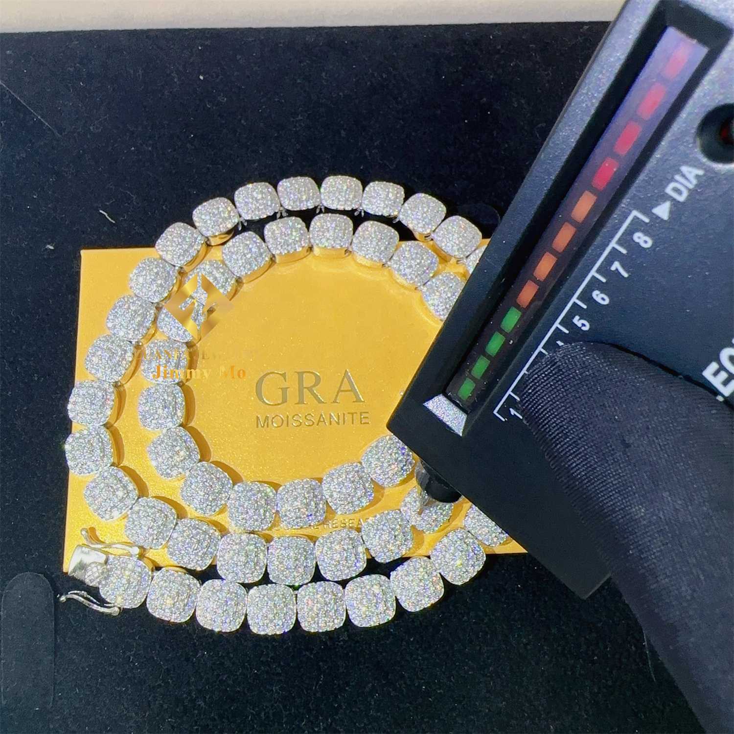 9mm Width Iced Out Man Jewelry Gra Certificates Pass Diamond Tester Vvs1 Moissanite Cuban Chain Necklace