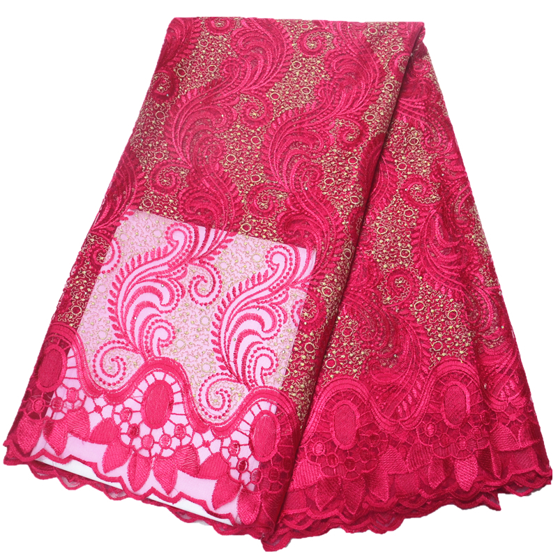 Fabric and Sewing African Lace 5 Yards French Net Tull Embroidery For Women Dress 230727