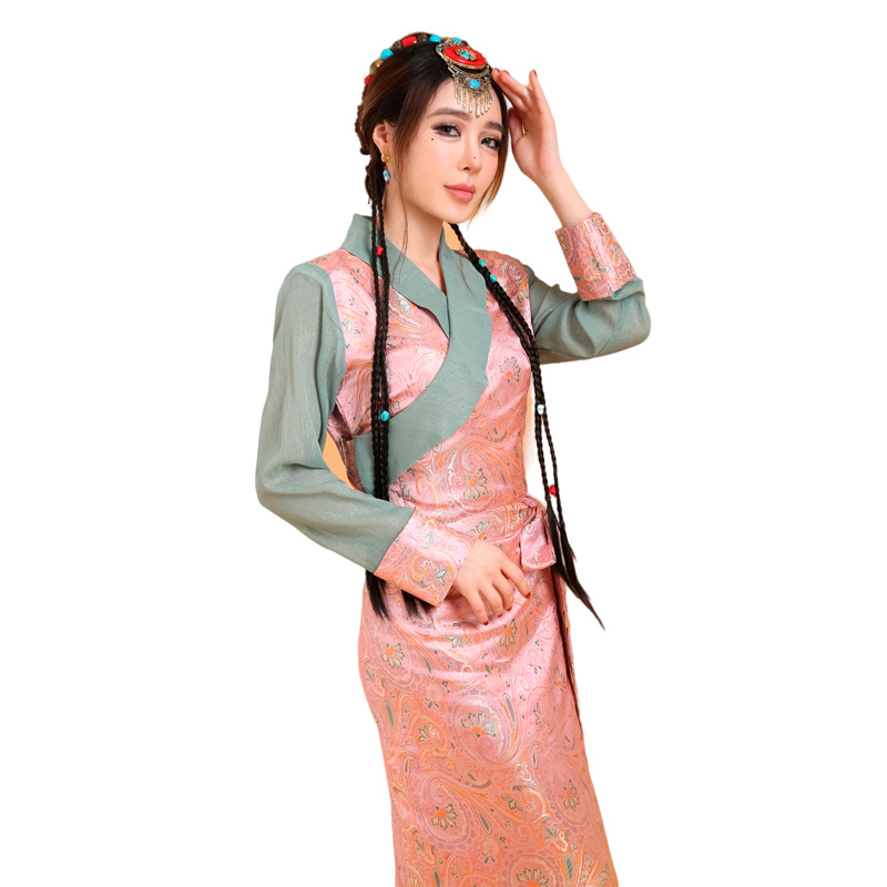 Nepal Bhutan Sikkim Women Tibetan Bola Summer Clothing Guozhuang Dress Lhasa Ethnic Garment Travel Photography Tibet Gown Robe