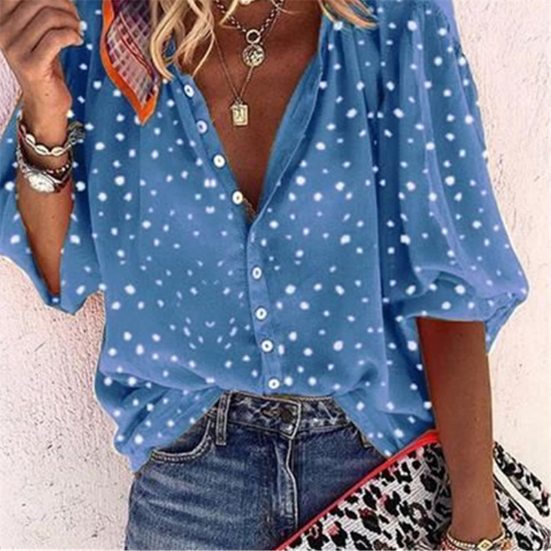 Women designer shirts burberry shirt womens tops fashion top Floral printed V-neck buttons loose casual spring and autumn new Explosive multi-colored 
