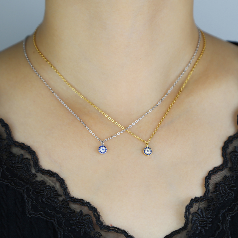 Sier Blue Zircon Pendant Necklace | Iced Out Hip Hop Jewelry for Men & Women