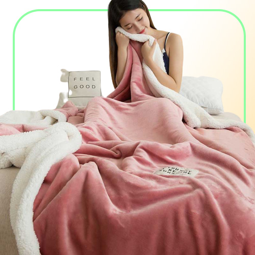 Double Thickening Lamb Cashmere Blanket Sofa Winter Super Warm Cozy Throw Blankets for Office Siesta AirCondition Bedspread2764635