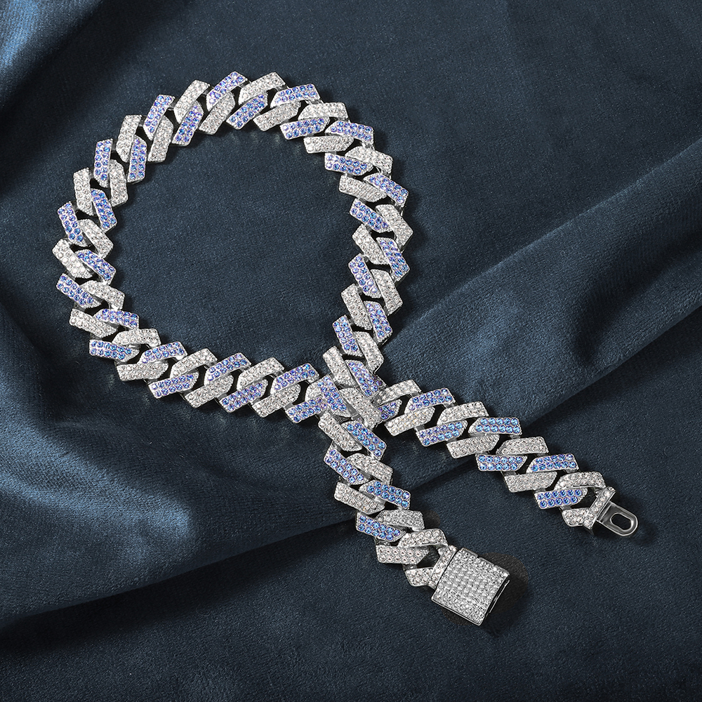 Chokers 16mm Men Iced Out Chain Necklace Heavy Rhombus Hip Hop Miami Cuban Chains Bling Necklace Fashion Jewelry For Men Chain Gift 230728