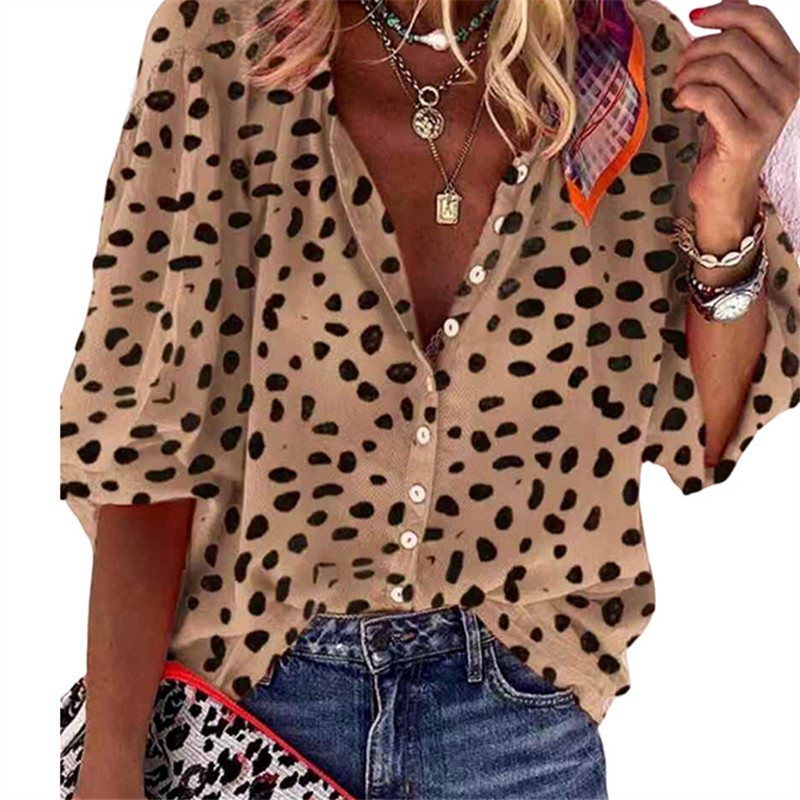 Women designer shirts burberry shirt womens tops fashion top Floral printed V-neck buttons loose casual spring and autumn new Explosive multi-colored 