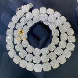 9mm Width Iced Out Man Jewelry Gra Certificates Pass Diamond Tester Vvs1 Moissanite Cuban Chain Necklace