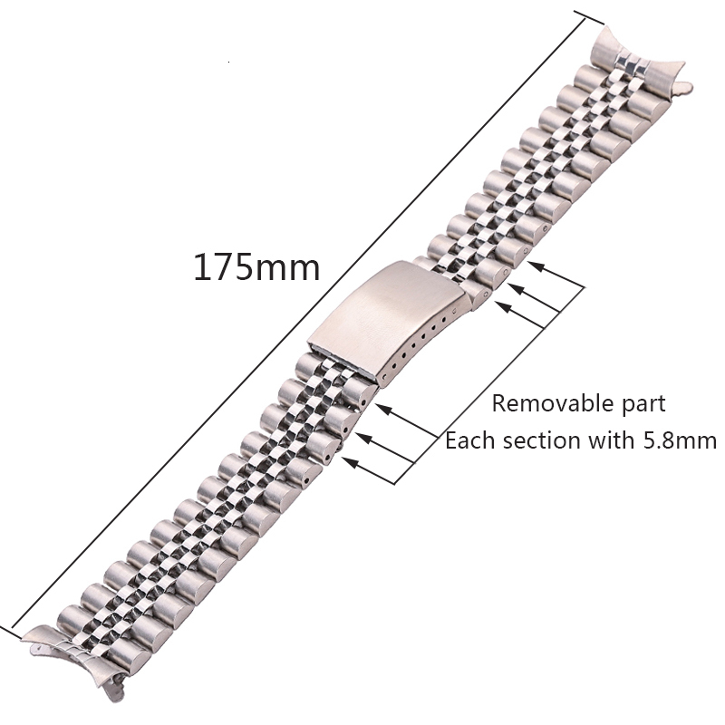 Watch Bands Stainless Steel Watch Bracelet Strap 18mm 20mm 22mm Curved End Watchbands Women Men Silver Metal Clocks Accessories 230728