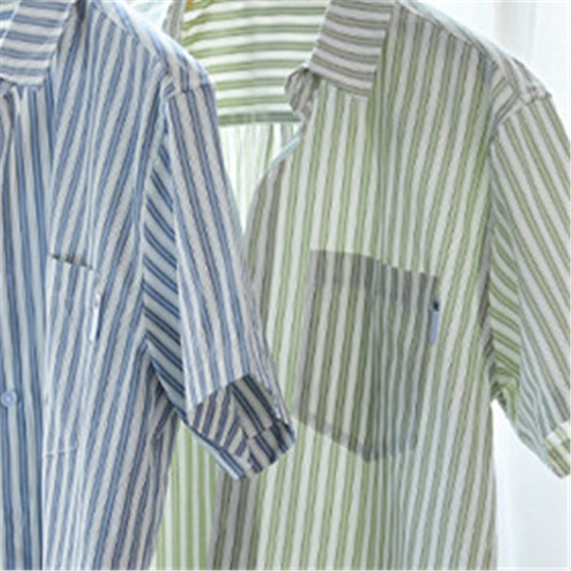 Designer blouses men men's shirt tops mens Summer men's striped short-sleeved shirt trend casual loose simple everything Fresh shirt for gre