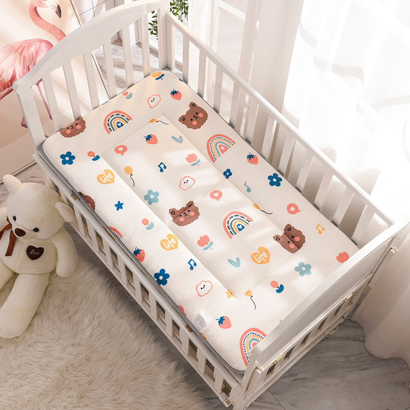 Mats Baby Crib Bedding Set 120x60cm Toddler Bed Mattress Pad Fleece Breathable Boys Girls Cartoon Room Cute Floor Play Mat 230727