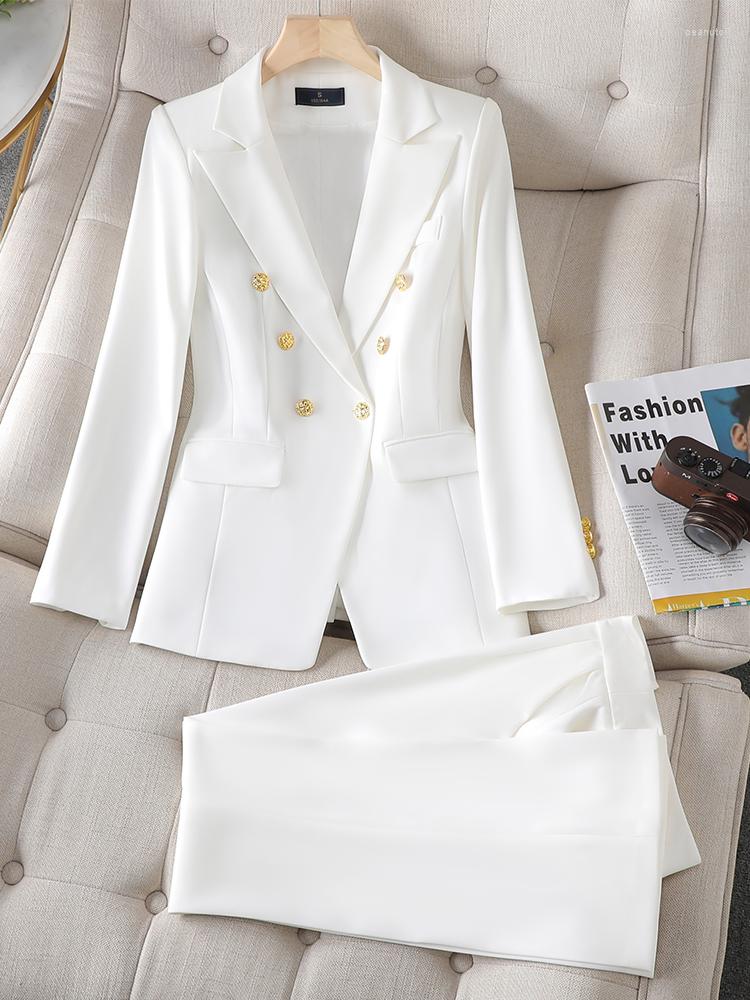 Womens Two Piece Pants tracksuit women Ladies Formal Blazer And Pant Suit Women Female Pink Jacket Trouser Business Work Wear 2 Set