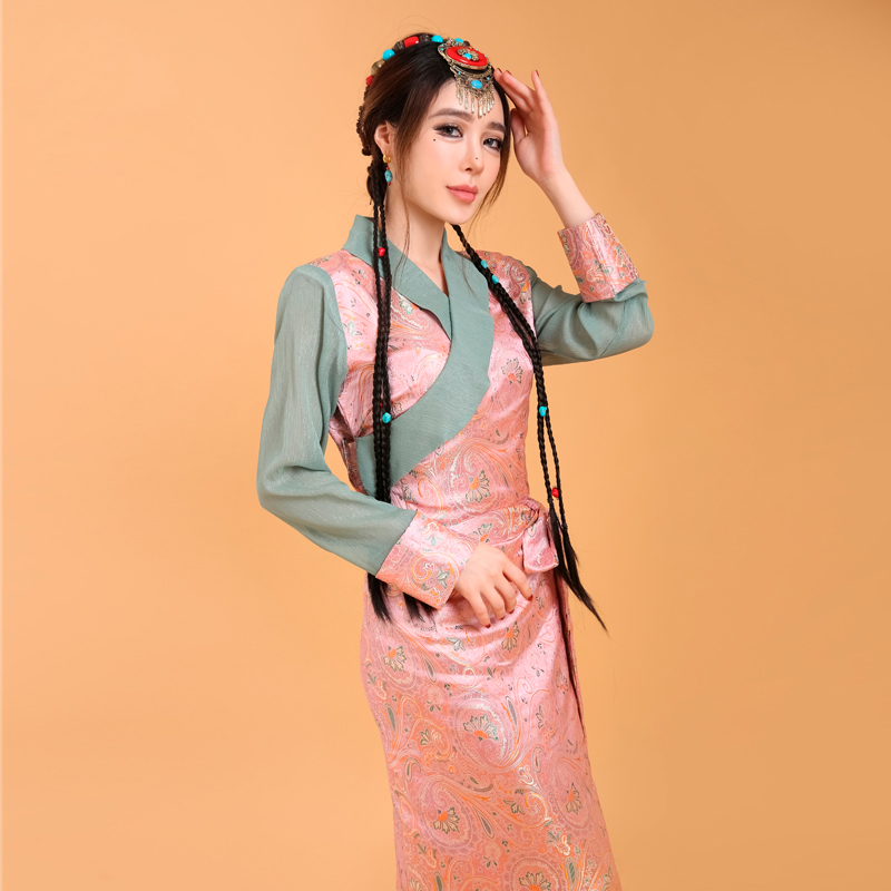 Nepal Bhutan Sikkim Women Tibetan Bola Summer Clothing Guozhuang Dress Lhasa Ethnic Garment Travel Photography Tibet Gown Robe