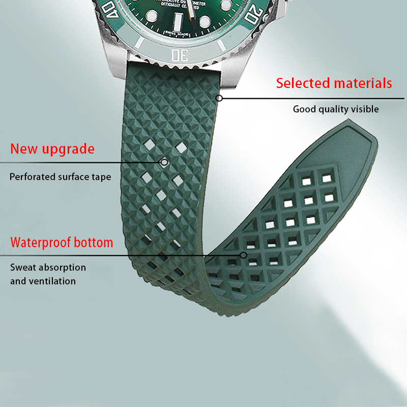 Watch Bands Quick Release Watch Bands Premium Quality FKM Rubber Watch Strap20mm 22mm Men Waterproof Replacement Bracelet For O-mega 230728