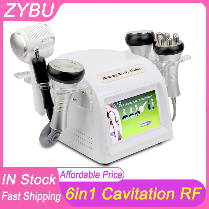 6 in 1 Multi-function 40K Cavitation Slimming RF Wrinkle Removal Skin Tightening Face Lifting Vacuum Ultrasonic Fat Burning BIO EMS Cold Hammer