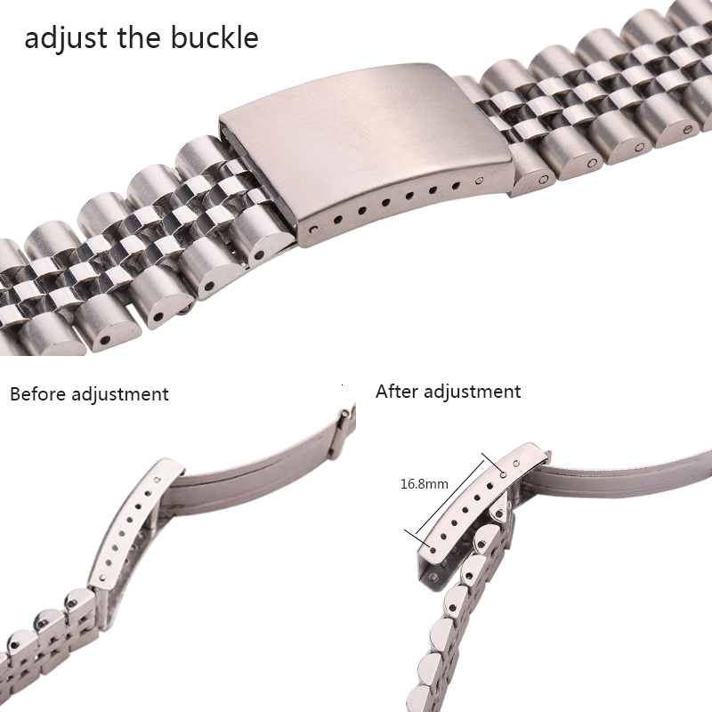 Watch Bands Stainless Steel Watch Bracelet Strap 18mm 20mm 22mm Curved End Watchbands Women Men Silver Metal Clocks Accessories 230728