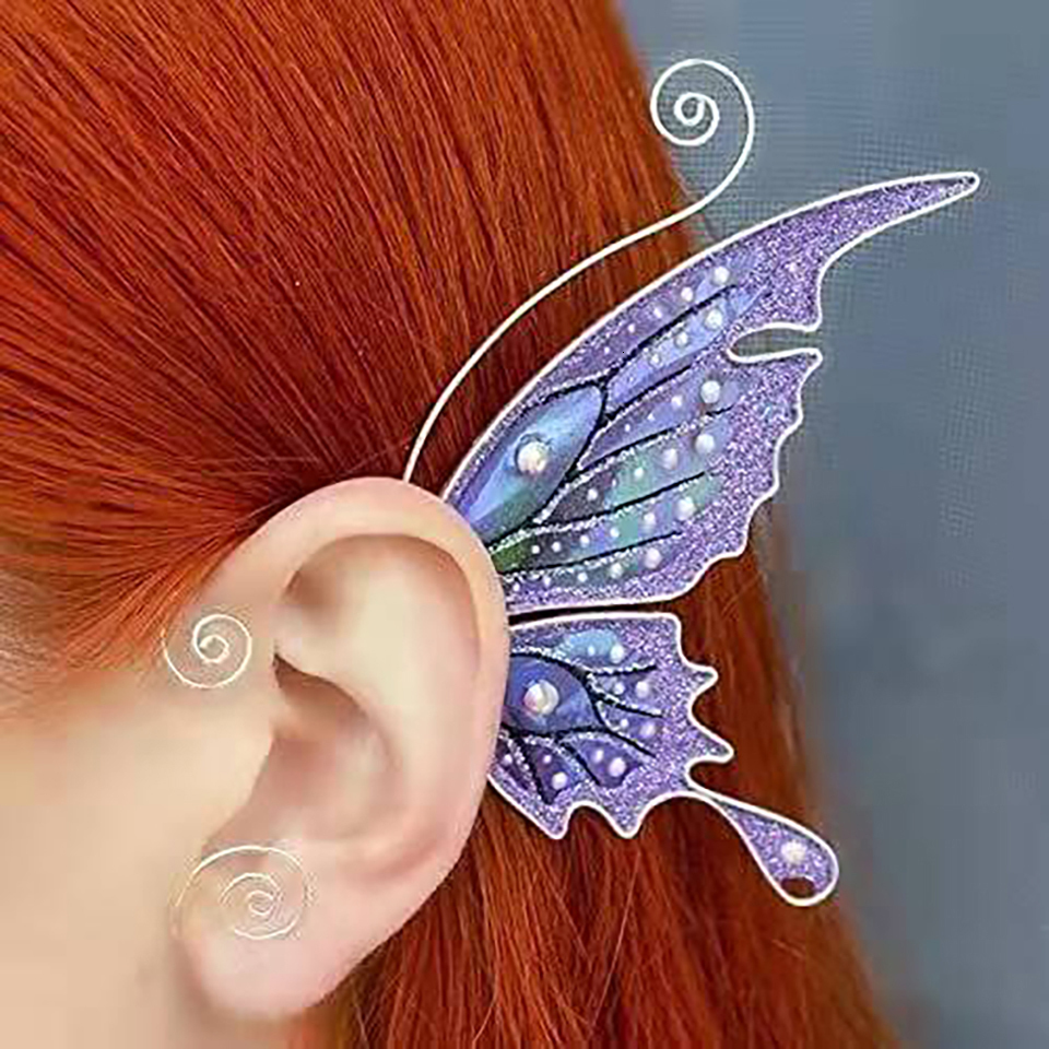 Ear Cuff Elf Ear Cuffs Butterfly Clip Earrings Ear Sleeve Pendant Without Perforation Dragon Elven Cosplay Fairy Ear Wrap Cuffs Earrings 230728