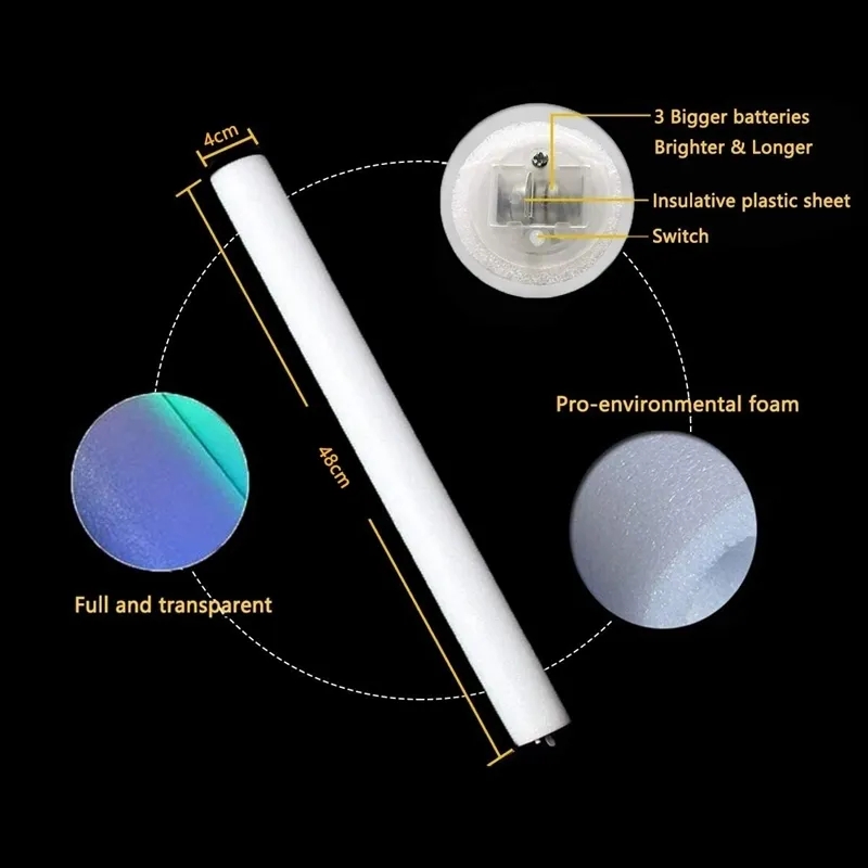 Other event party supplies White light luminous sticks 30 LED foam cheerleading sticks Blinking effect in the dark wedding supplies