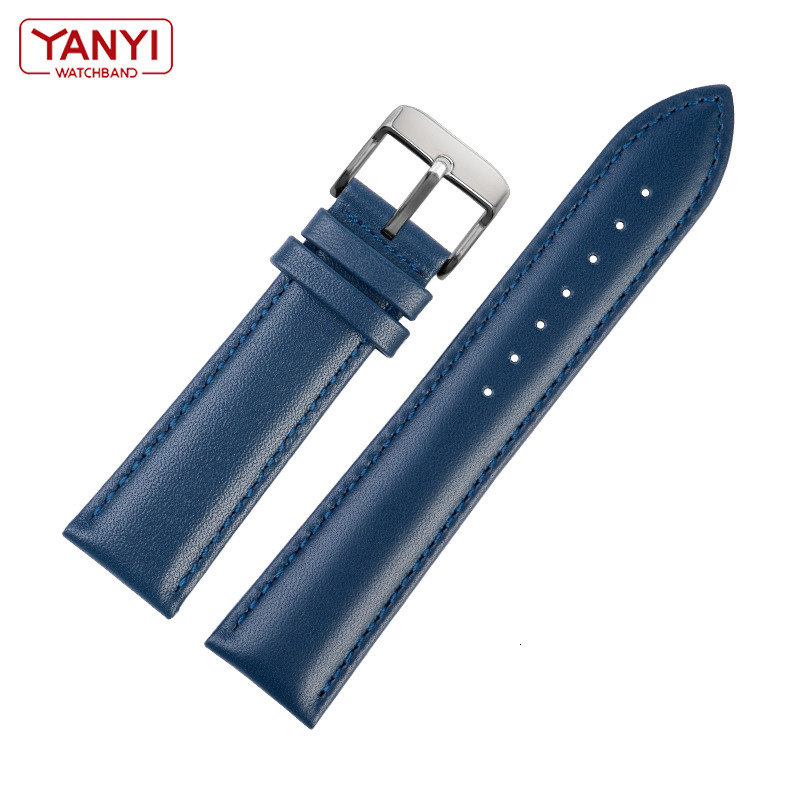 Watch Bands Top layer cowhide Genuine Leather bracelet dark blue color watch strap 16mm 18mm 19mm 20mm 21mm 22mm watchband wristwatches band 230728