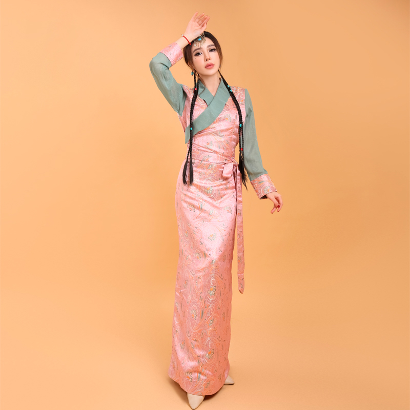 Nepal Bhutan Sikkim Women Tibetan Bola Summer Clothing Guozhuang Dress Lhasa Ethnic Garment Travel Photography Tibet Gown Robe