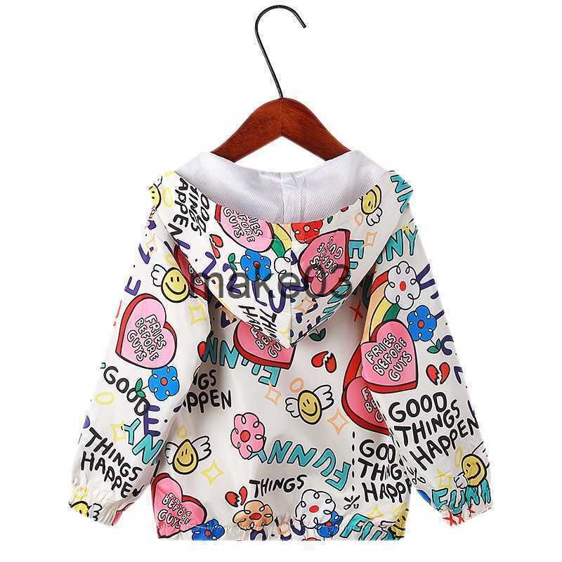 Jackets Little maven 2022 Baby Girls Jacket Coat Spring and Autumn Outwear Casual Clothes Alphabet for Kids Lovely Hoodie 27 year J230728
