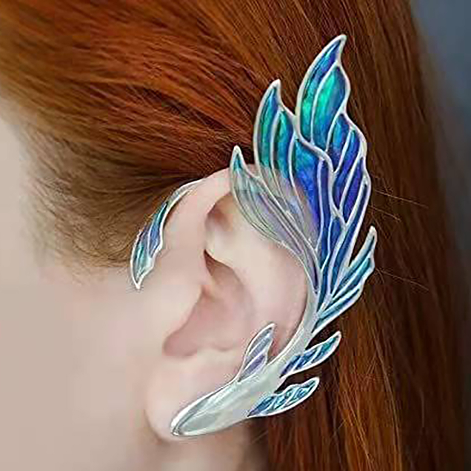 Ear Cuff Elf Ear Cuffs Butterfly Clip Earrings Ear Sleeve Pendant Without Perforation Dragon Elven Cosplay Fairy Ear Wrap Cuffs Earrings 230728