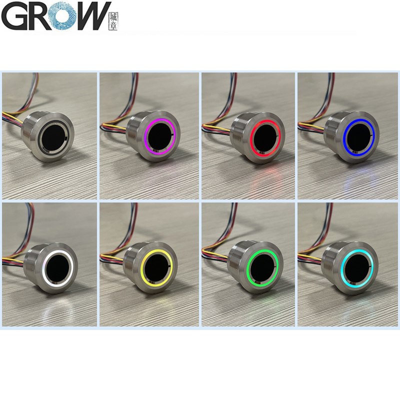 GROW R503-M22 Round RGB Ring Indicator LED Control DC3.3V 200 Capacity MX1.0-6pin Capacitive Fingerprint Module Sensor Scanner