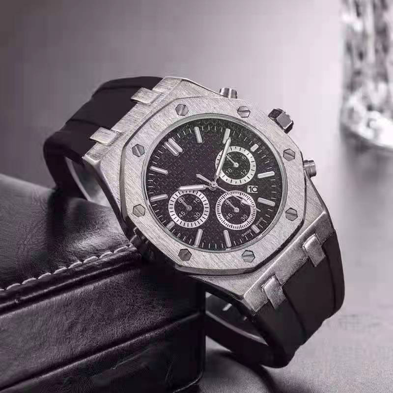Aude WristWatches for Men 2024 New Mens Watches Three needles Quartz Watch High quality Top Luxury Brand designer clock Rubber Belt fashion Montre de luxe Elegant Roy