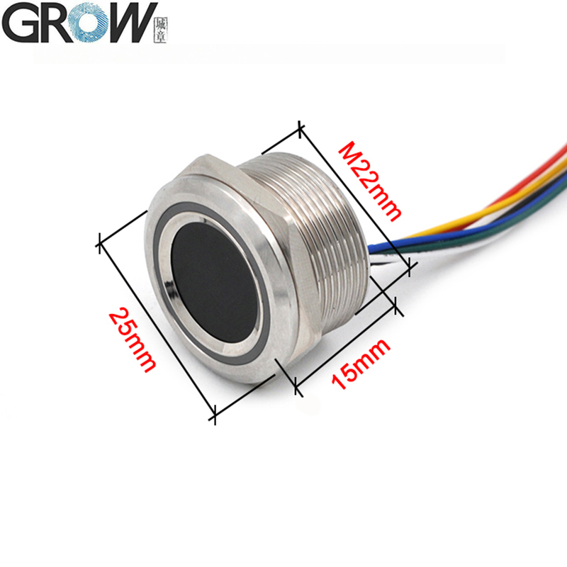 GROW R503-M22 Round RGB Ring Indicator LED Control DC3.3V 200 Capacity MX1.0-6pin Capacitive Fingerprint Module Sensor Scanner