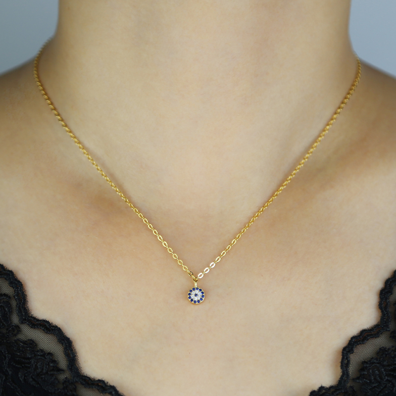 Sier Blue Zircon Pendant Necklace | Iced Out Hip Hop Jewelry for Men & Women