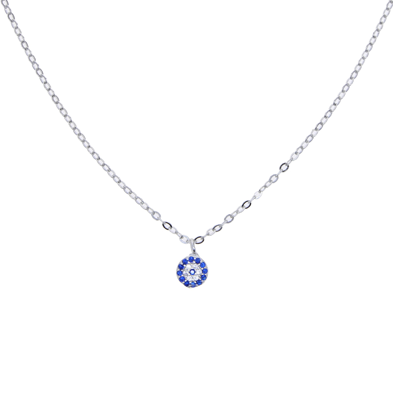 Sier Blue Zircon Pendant Necklace | Iced Out Hip Hop Jewelry for Men & Women