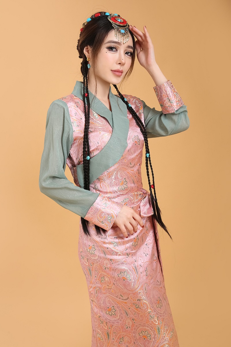 Nepal Bhutan Sikkim Women Tibetan Bola Summer Clothing Guozhuang Dress Lhasa Ethnic Garment Travel Photography Tibet Gown Robe