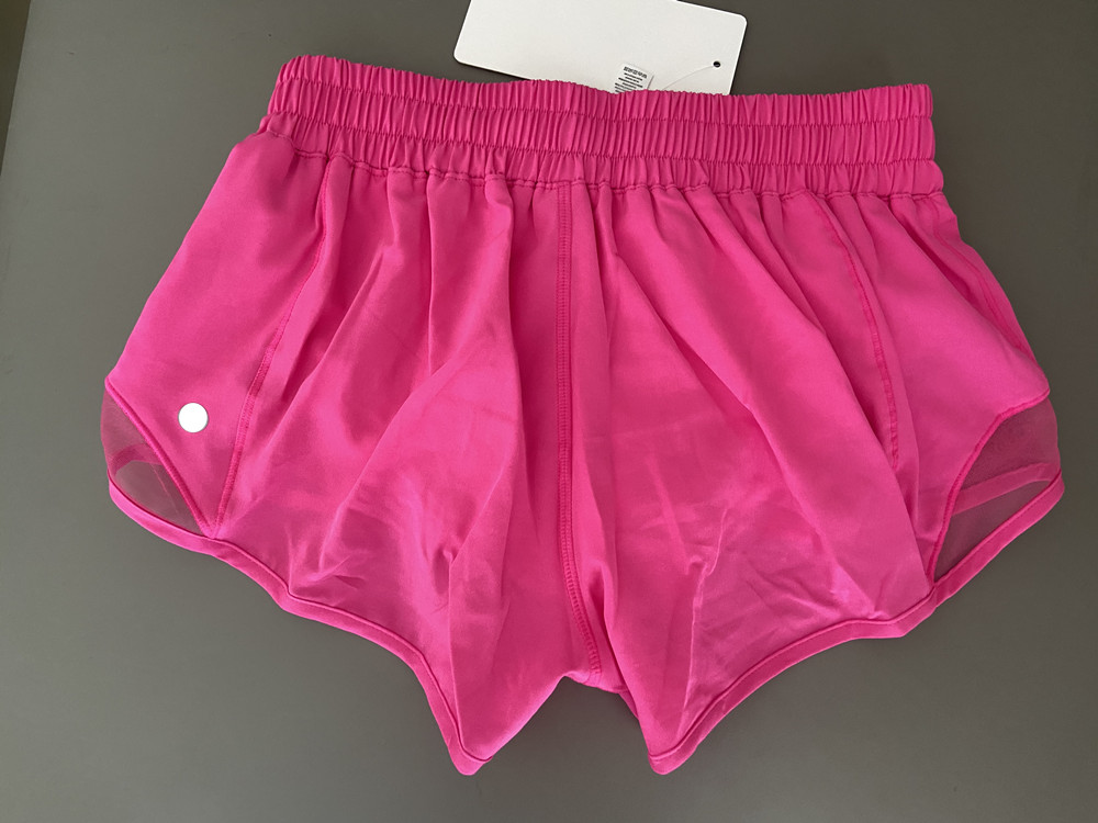 Women's Reflective yoga Sport lululy lemenly Shorts with Zipper Pockets