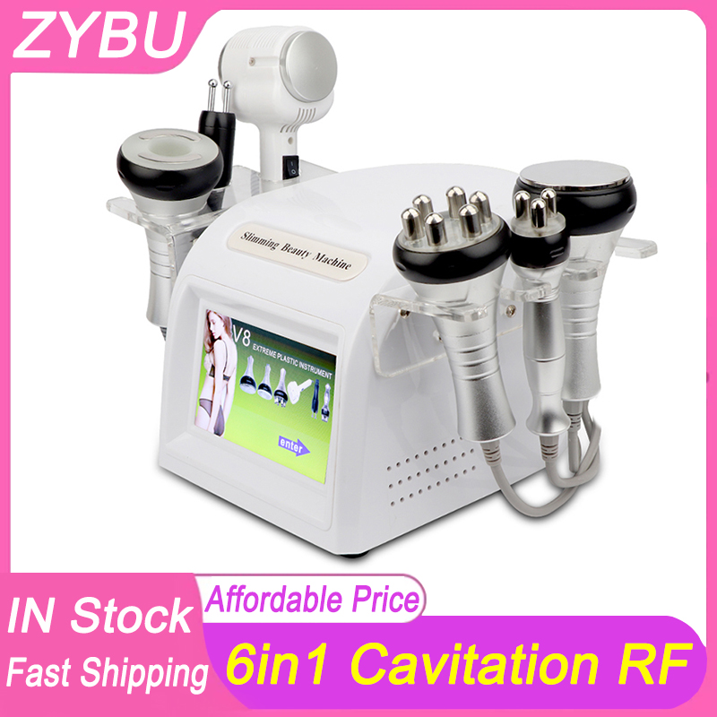 New 6 in 1 Vacuum 40k RF Ultrasonic Cavitation Hot Cold Hammer Lipo Fat Burning Body Slimming Skin Rejuvenation Body Shaping Tightening Face Lifting L