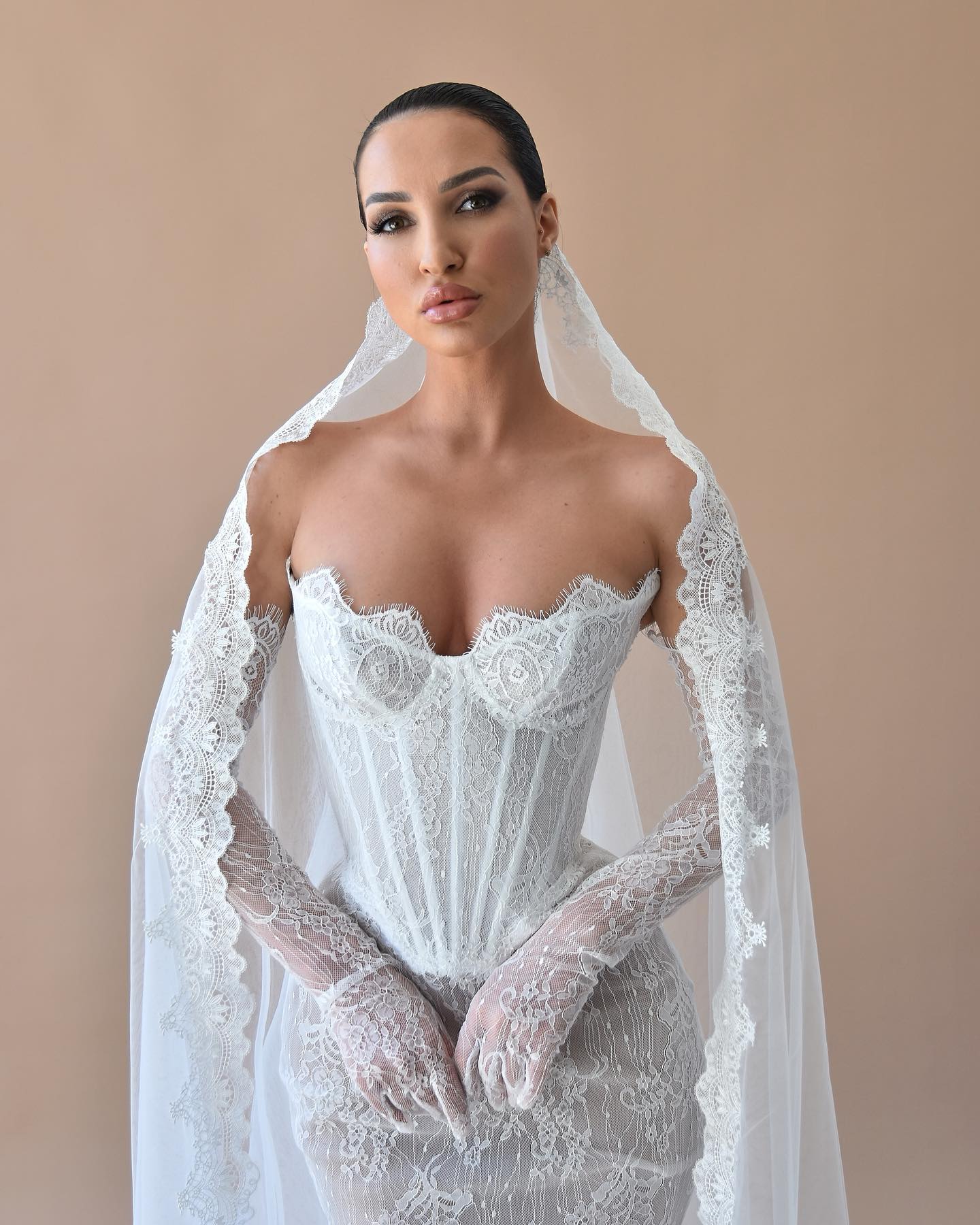 Glamourous Lace Mermaid Dresses Sweetheart Appliques Wedding Dress Sweep Train Long Sleeves Robe De Mariee Bridal Gowns 0515