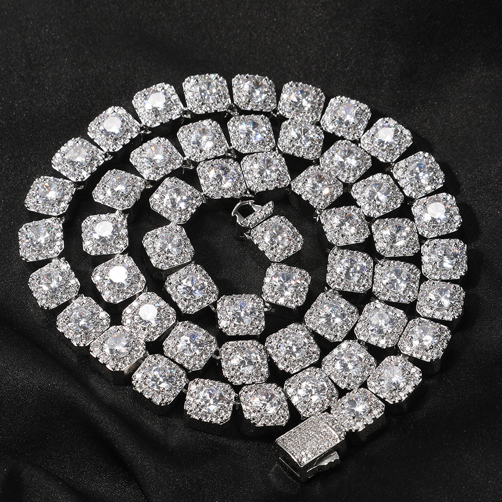 Charms THE BLING KING 10mm Square Clustered Tennis Chain Men's Bracelet HipHop Link Iced Out Baguettecz Cubic Zirconia Rock Jewelry 230727