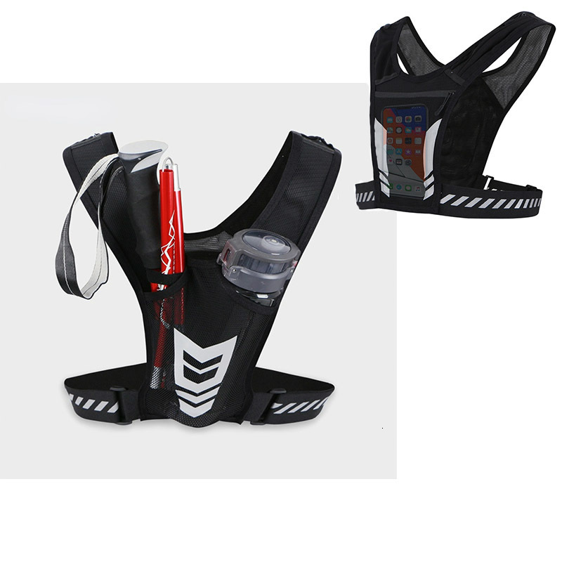 Outdoor Bags Reflective Running Backpack Universal Lightweight Sport Running Vest Mobile Phone Cards Bag For Jogging Fitness Male Female Vest 230727