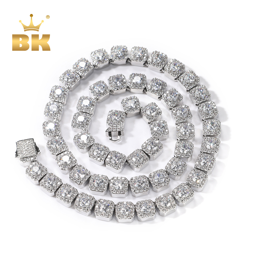 Charms THE BLING KING 10mm Square Clustered Tennis Chain Men's Bracelet HipHop Link Iced Out Baguettecz Cubic Zirconia Rock Jewelry 230727