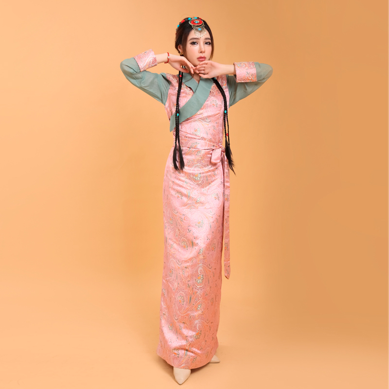 Nepal Bhutan Sikkim Women Tibetan Bola Summer Clothing Guozhuang Dress Lhasa Ethnic Garment Travel Photography Tibet Gown Robe