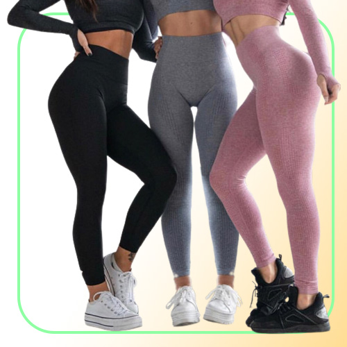 Yoga Outfits High Waist Seamless Leggings Push Up Leggins Sport Women Fitness Running Energy Elastic Trousers Gym Girl Tights YJ00