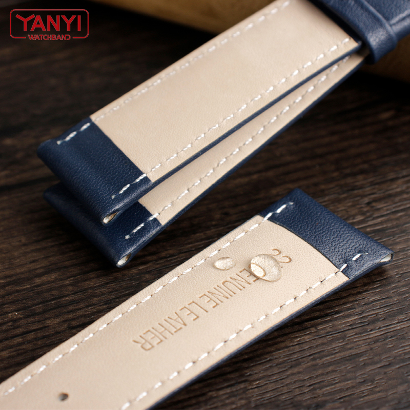 Watch Bands Top layer cowhide Genuine Leather bracelet dark blue color watch strap 16mm 18mm 19mm 20mm 21mm 22mm watchband wristwatches band 230728