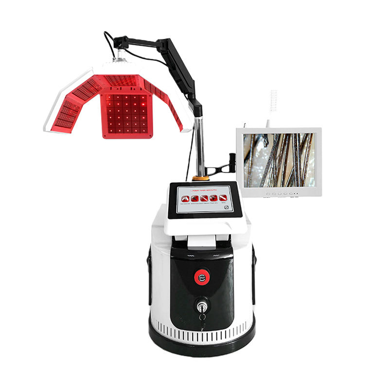 Professional Hair Scalp Treatment Machine with Hair Follicle Detection Analysis Hair Regrowth Machine Scalp Massager 650nm Diode Laser Salon Device