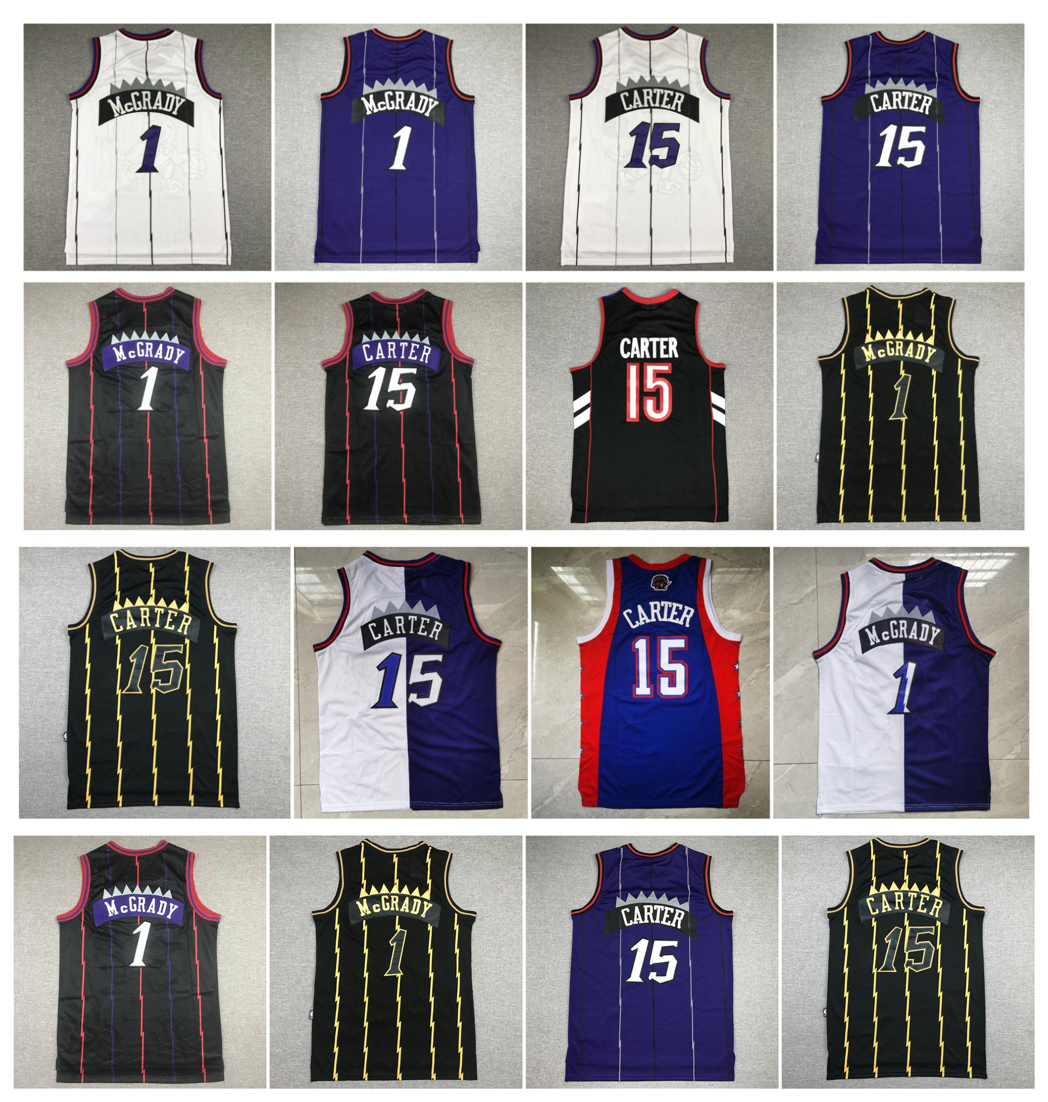 Vince Carter Raptores Basketball Jersey Torontos Tracy Mcgrady Throwback Jerseys Purple White Black Size S-XXL