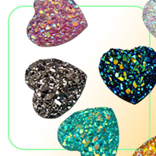 200pcs 12mm Glitter AB Color Heart Resin Rhinestone Cabochon Flat Back Crystal Stone applique Non fix For DIY Decoration ZZ50